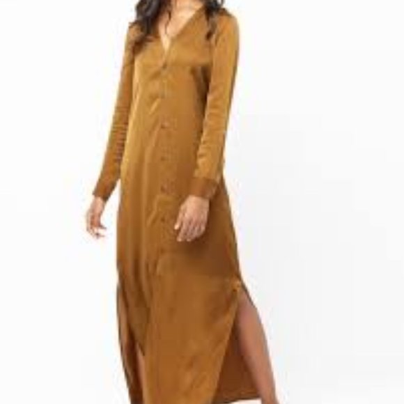 Billy Reid Paneled Robe Dress in Olive Size M - Picture 4 of 16